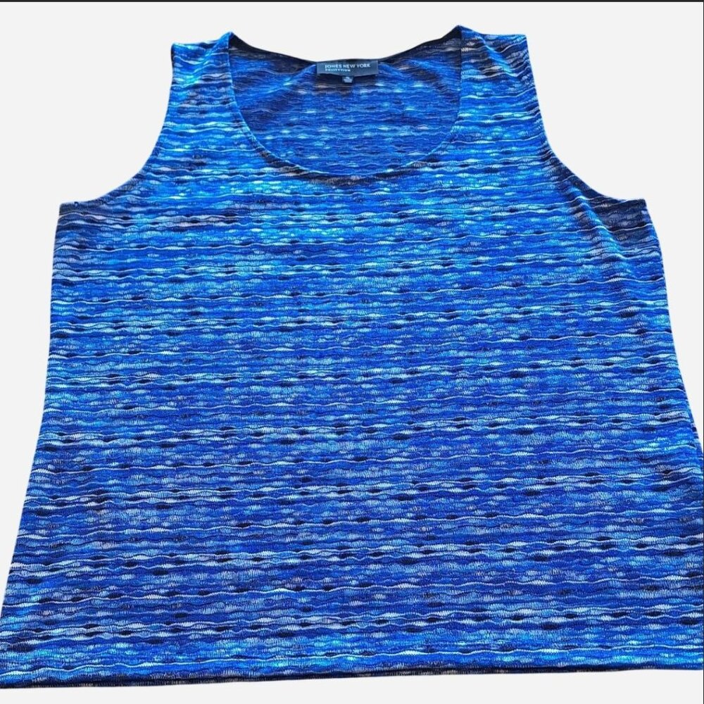 Women's, JONES NEW YORK ,  multi blue elegant  tank top, size Extra Large